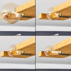 Plafonnier Santorum Argent Oxyde, Ecru, 4 Lumieres