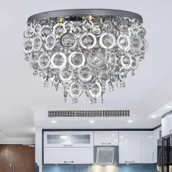 Plafonnier Searchlight Nova Chrome, Transparent, 5 Lumieres