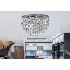 Plafonnier Searchlight Nova Chrome, Transparent, 5 Lumieres