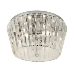Plafonnier Searchlight Tiara Chrome, Transparent, 3 Lumieres