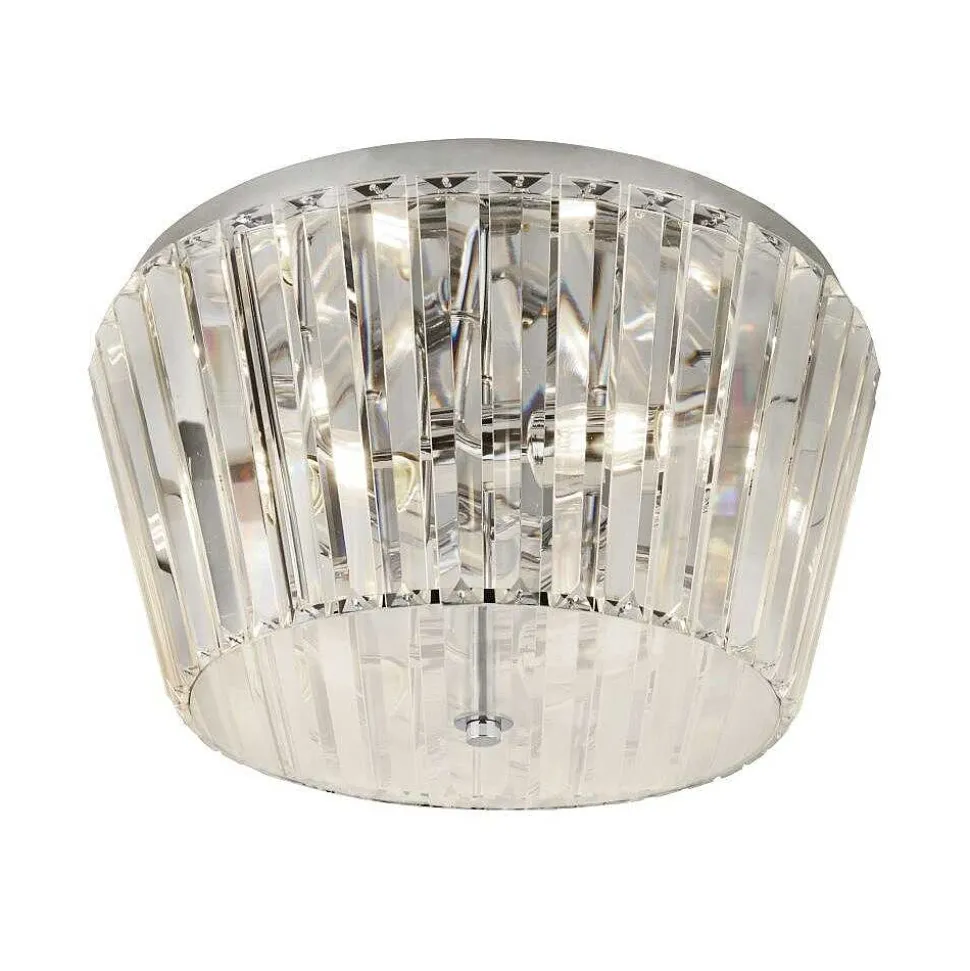 Plafonnier Searchlight Tiara Chrome, Transparent, 3 Lumieres
