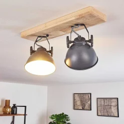 Plafonnier Svanfolk Bleu, Brun, Gris, Blanc, 2 Lumieres