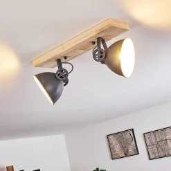 Plafonnier Svanfolk Bleu, Brun, Gris, Blanc, 2 Lumieres