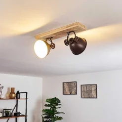 Plafonnier Svanfolk Brun, Noir, Blanc, 2 Lumieres