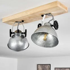 Plafonnier Svanfolk Brun, Noir, Zingue, 2 Lumieres