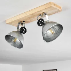 Plafonnier Svanfolk Brun, Noir, Zingue, 2 Lumieres