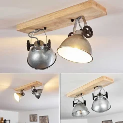 Plafonnier Svanfolk Brun, Noir, Zingue, 2 Lumieres