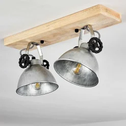 Plafonnier Svanfolk Brun, Noir, Zingue, 2 Lumieres