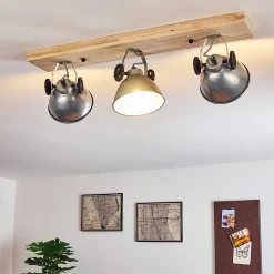 Plafonnier Svanfolk Brun, Noir, Zingue, 3 Lumieres