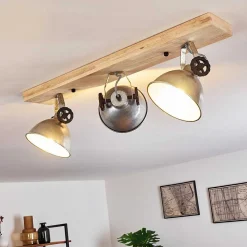 Plafonnier Svanfolk Brun, Noir, Zingue, 3 Lumieres