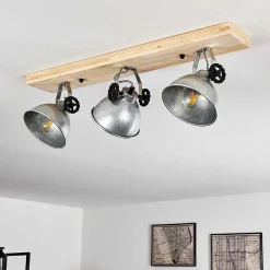 Plafonnier Svanfolk Brun, Noir, Zingue, 3 Lumieres