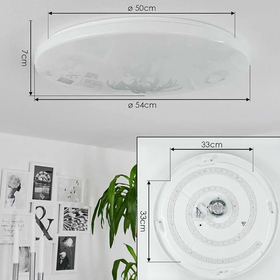 Plafonnier Sweet Led Blanc, 1 Lumiere, Telecommandes