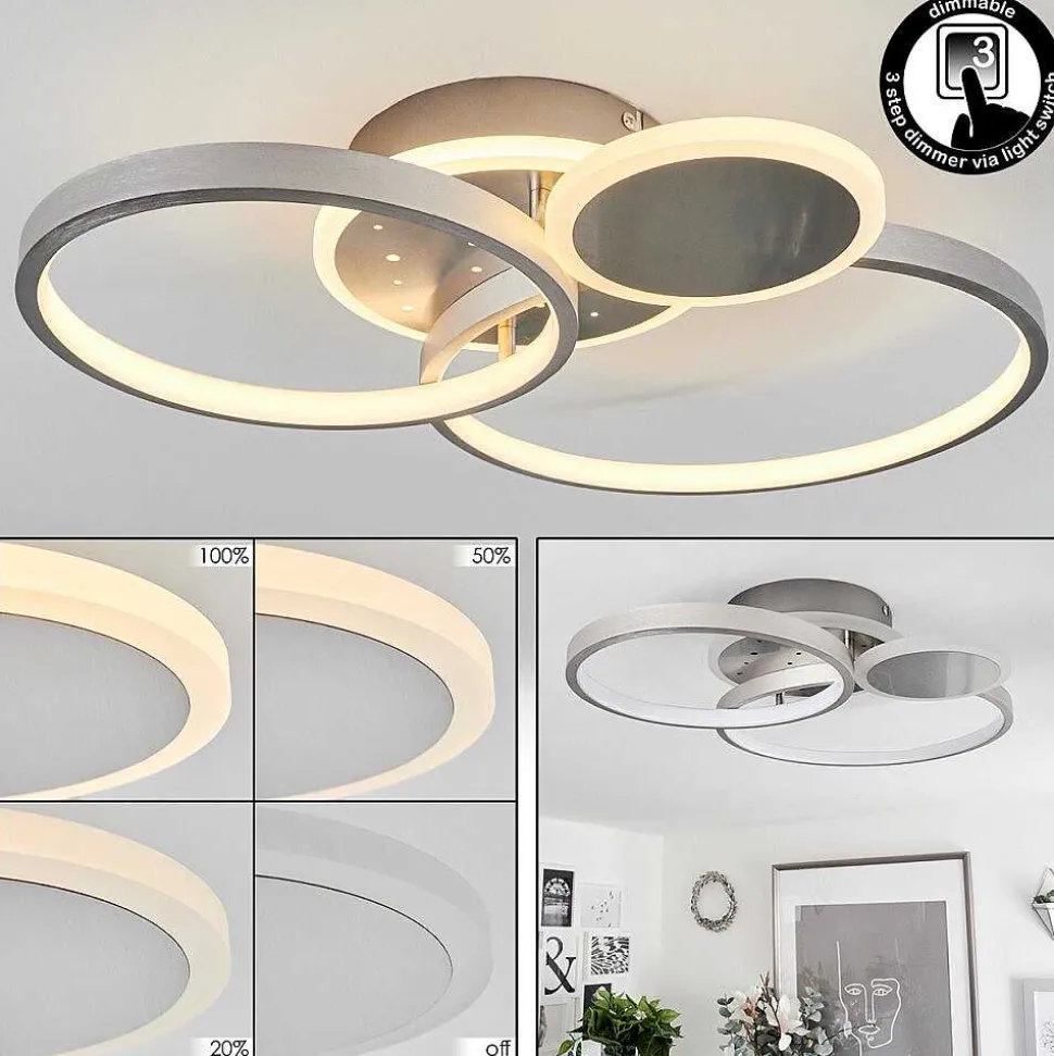 Plafonnier Tagsdorff Led Chrome, Nickel Mat, 1 Lumiere