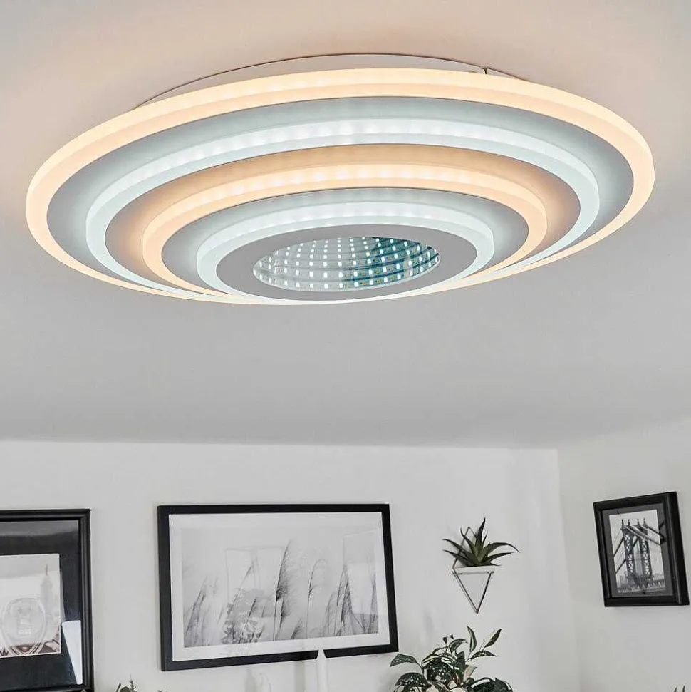 Plafonnier Takok Led Blanc, 1 Lumiere, Telecommandes