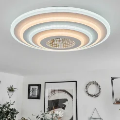 Plafonnier Takok Led Blanc, 1 Lumiere, Telecommandes