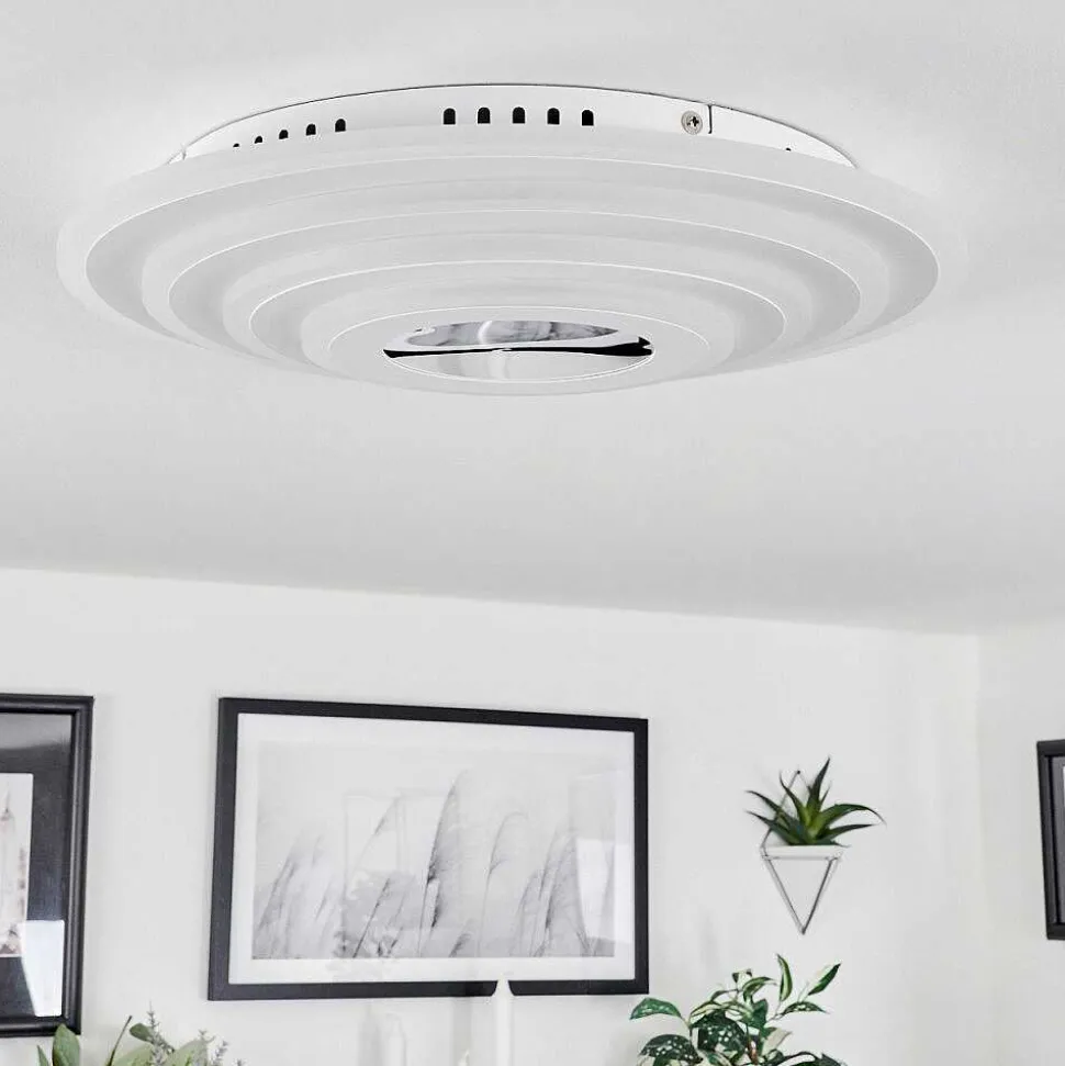 Plafonnier Takok Led Blanc, 1 Lumiere, Telecommandes