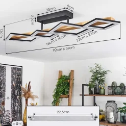 Plafonnier Tavon Led Ecru, Noir, 1 Lumiere
