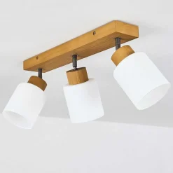 Plafonnier Tercier Argent Oxyde, Ecru, 3 Lumieres