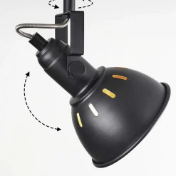 Plafonnier Tina Bois Fonce, Ecru, Noir, 2 Lumieres