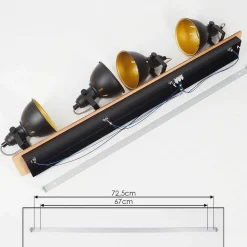 Plafonnier Tina Chrome, Ecru, Noir, 4 Lumieres