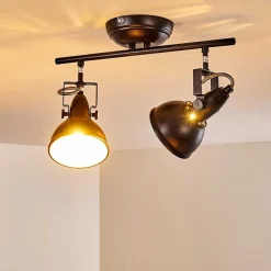Plafonnier Tina Noir, 2 Lumieres