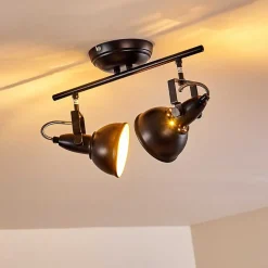 Plafonnier Tina Noir, 2 Lumieres