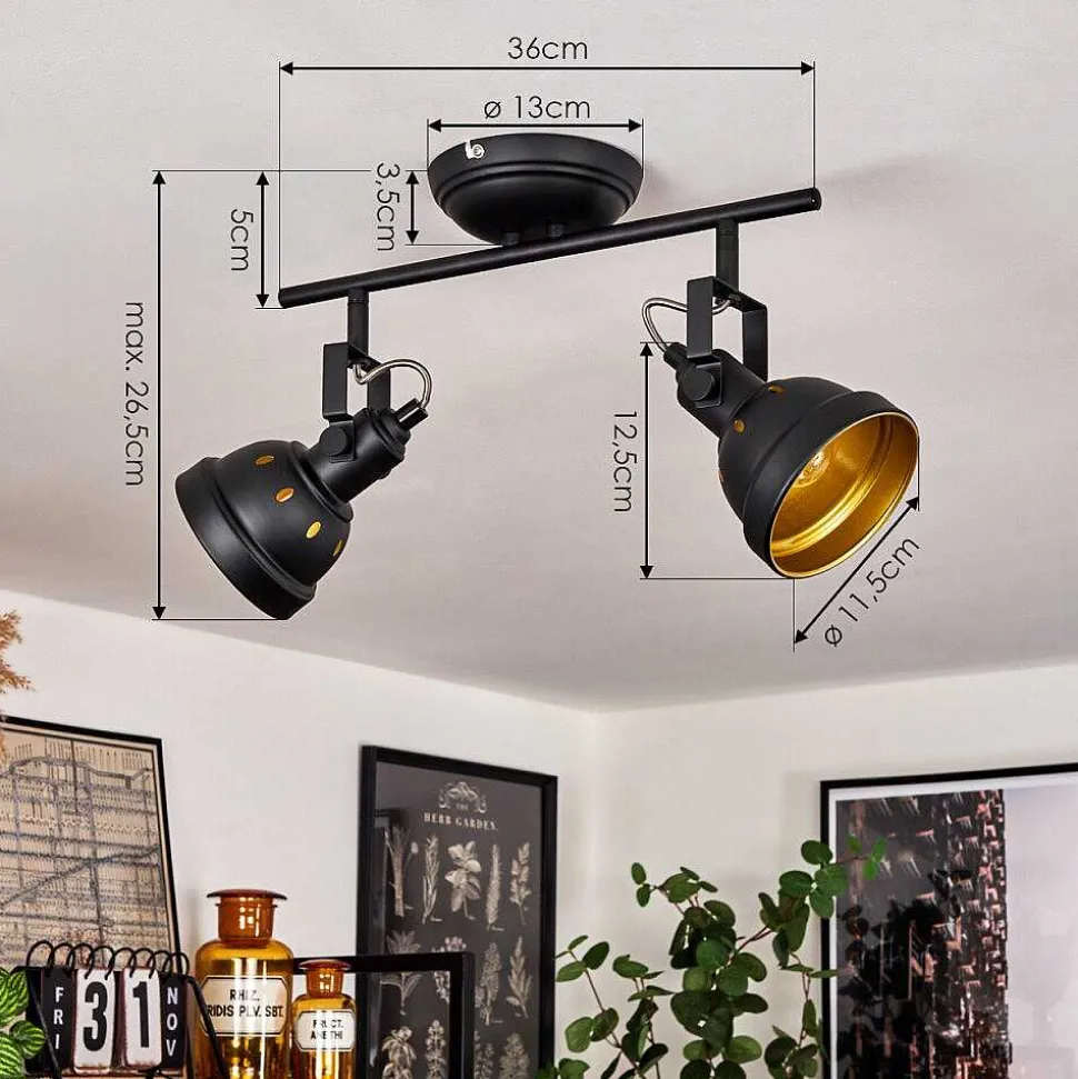 Plafonnier Tita Noir, 2 Lumieres