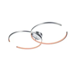 Plafonnier Trio Leuchten Wiz Citizen Led Nickel Mat, 2 Lumieres, Telecommandes, Changeur De Couleurs