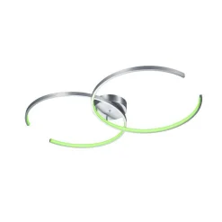 Plafonnier Trio Leuchten Wiz Citizen Led Nickel Mat, 2 Lumieres, Telecommandes, Changeur De Couleurs