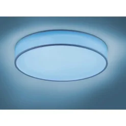 Plafonnier Trio Leuchten Wiz Diamo Led Blanc, 1 Lumiere, Telecommandes, Changeur De Couleurs