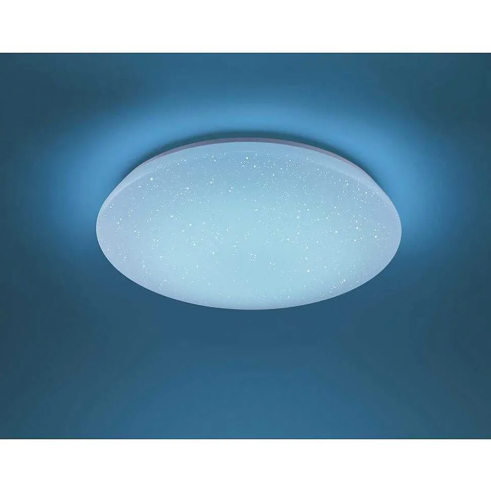 Plafonnier Trio Leuchten Wiz Charly Led Blanc, 1 Lumiere, Telecommandes, Changeur De Couleurs