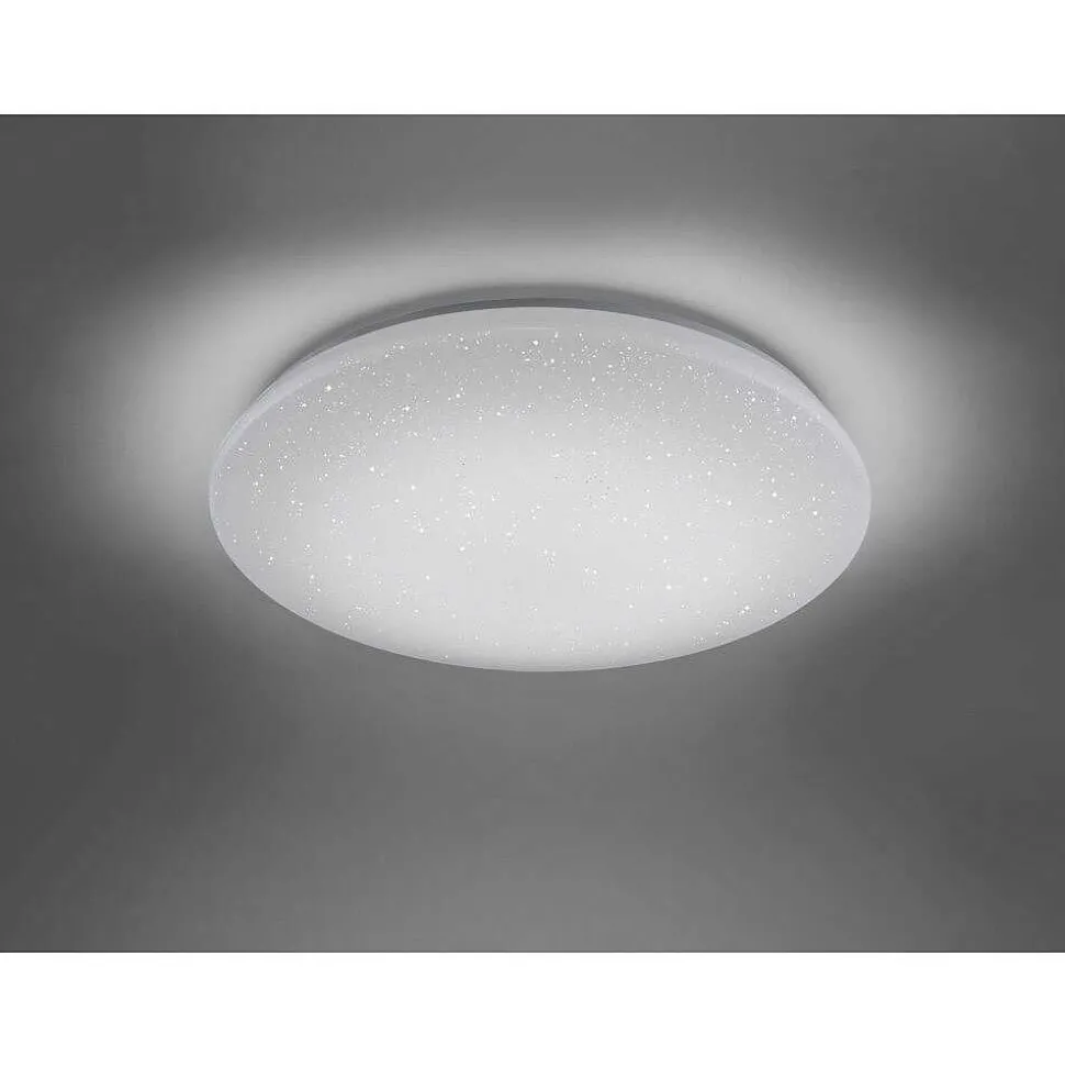 Plafonnier Trio Leuchten Wiz Charly Led Blanc, 1 Lumiere, Telecommandes, Changeur De Couleurs