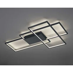 Plafonnier Trio Thiago Led Anthracite, 1 Lumiere, Telecommandes, Changeur De Couleurs