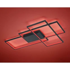 Plafonnier Trio Thiago Led Anthracite, 1 Lumiere, Telecommandes, Changeur De Couleurs