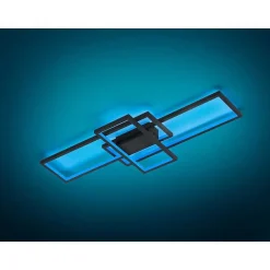Plafonnier Trio Thiago Led Anthracite, 1 Lumiere, Telecommandes, Changeur De Couleurs