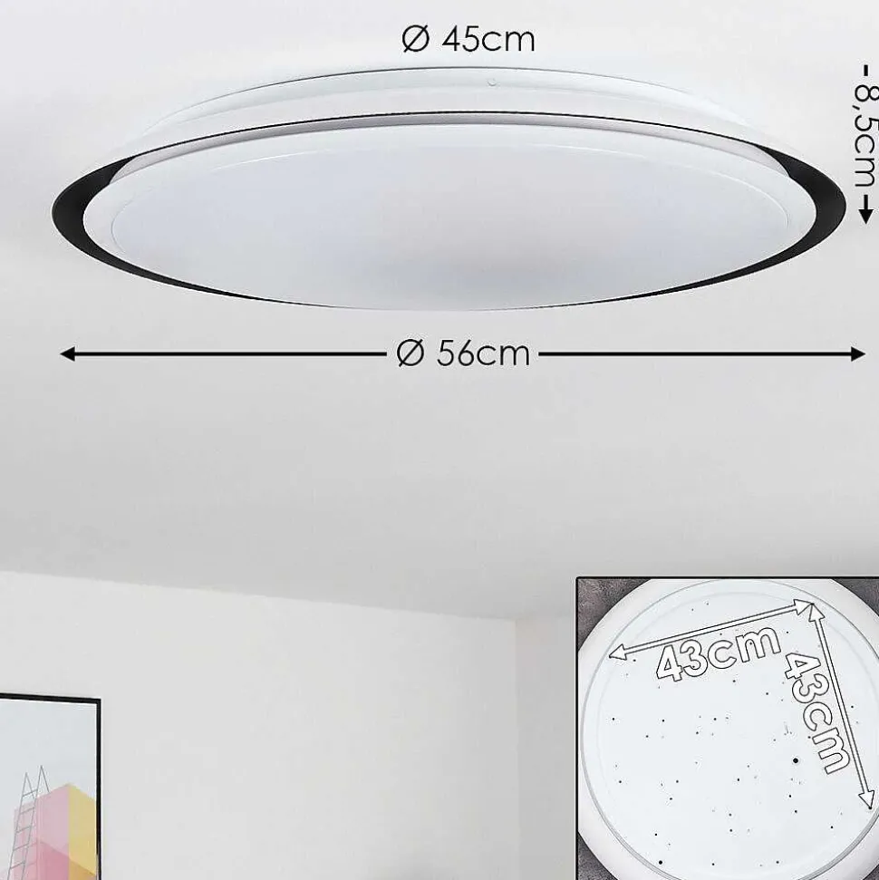 Plafonnier Vejle Led Blanc, 2 Lumieres, Changeur De Couleurs