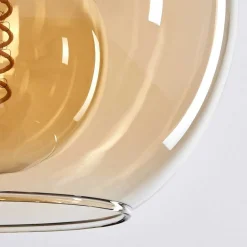 Plafonnier Verre 20 Cm Koyoto Ambre, 3 Lumieres