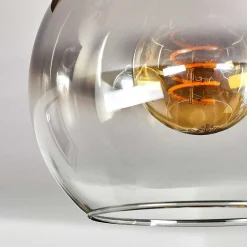 Plafonnier Verre 15Cm Montgomery Ecru, Noir, 3 Lumieres