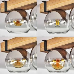 Plafonnier Verre 15Cm Montgomery Ecru, Noir, 3 Lumieres