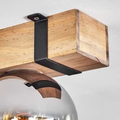 Plafonnier Verre 15Cm Montgomery Ecru, Noir, 3 Lumieres