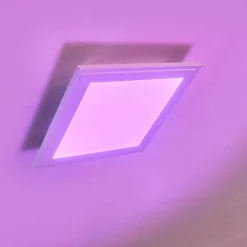 Plafonnier Voisines Led Blanc, 1 Lumiere, Telecommandes, Changeur De Couleurs