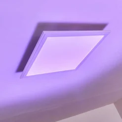 Plafonnier Voisines Led Blanc, 1 Lumiere, Telecommandes, Changeur De Couleurs