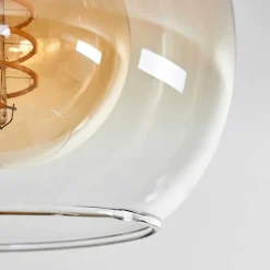 Plafonnier Vouhet Brun, Couleur Bois, Noir, 3 Lumieres