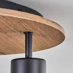 Plafonnier Vouhet Brun, Couleur Bois, Noir, 3 Lumieres