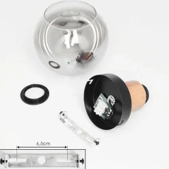 Plafonnier Vouhet Brun, Couleur Bois, Noir, 1 Lumiere