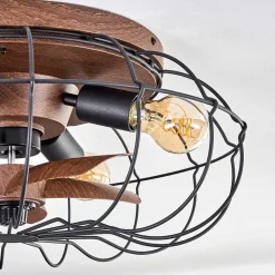 Plafonnier Wemude Brun, Noir, 4 Lumieres, Telecommandes