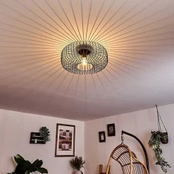 Plafonnier Wemude Noir Dore, 1 Lumiere