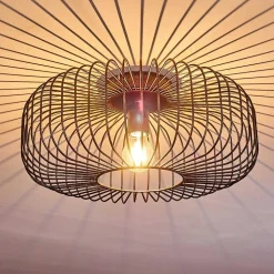 Plafonnier Wemude Noir Dore, 1 Lumiere