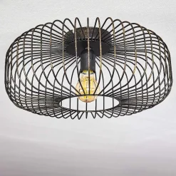 Plafonnier Wemude Noir Dore, 1 Lumiere