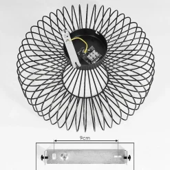 Plafonnier Wemude Noir Dore, 1 Lumiere